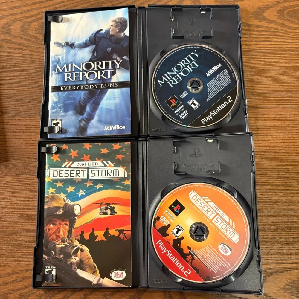 Sony PS2 Video Game Lot of 4 NTSC Excellent Desert Storm Minority Report Pirates